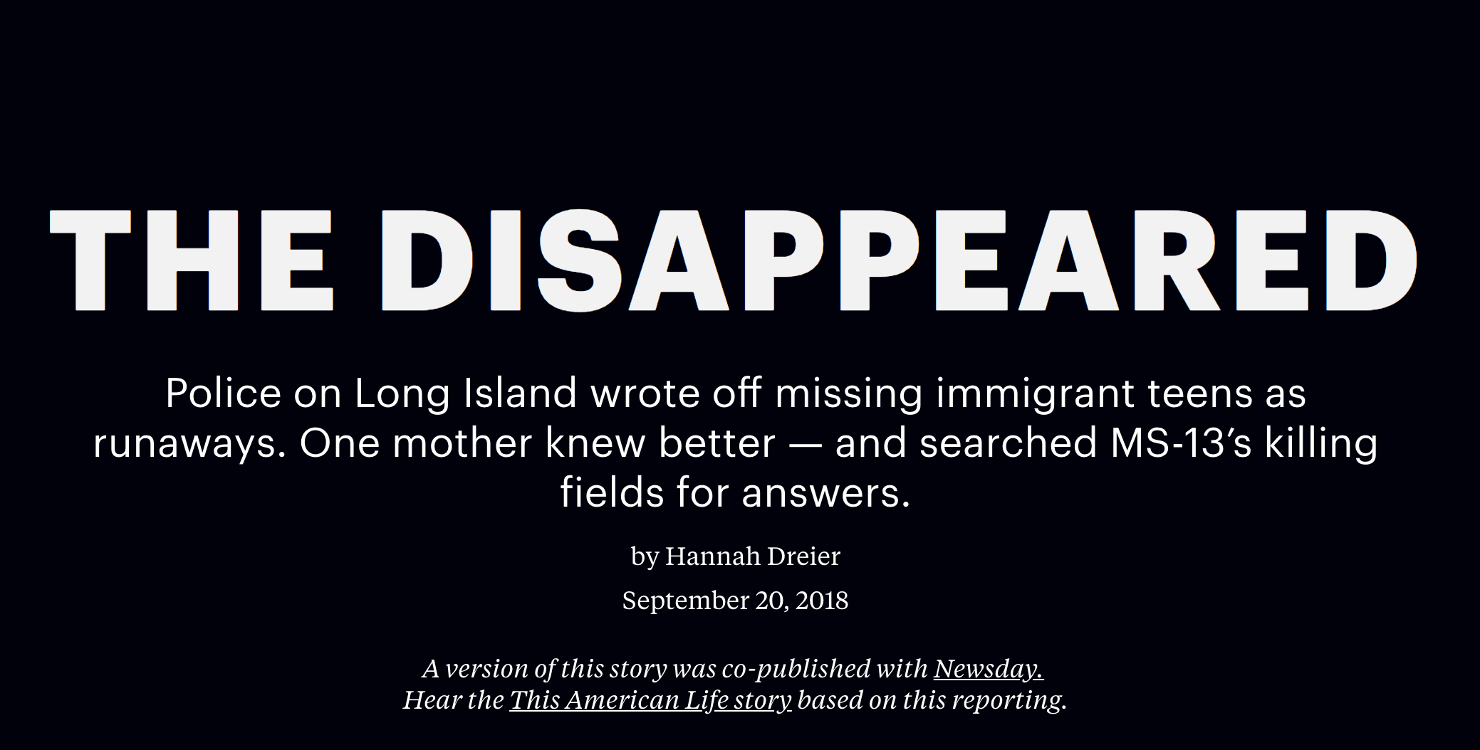 THE DISAPPEARED